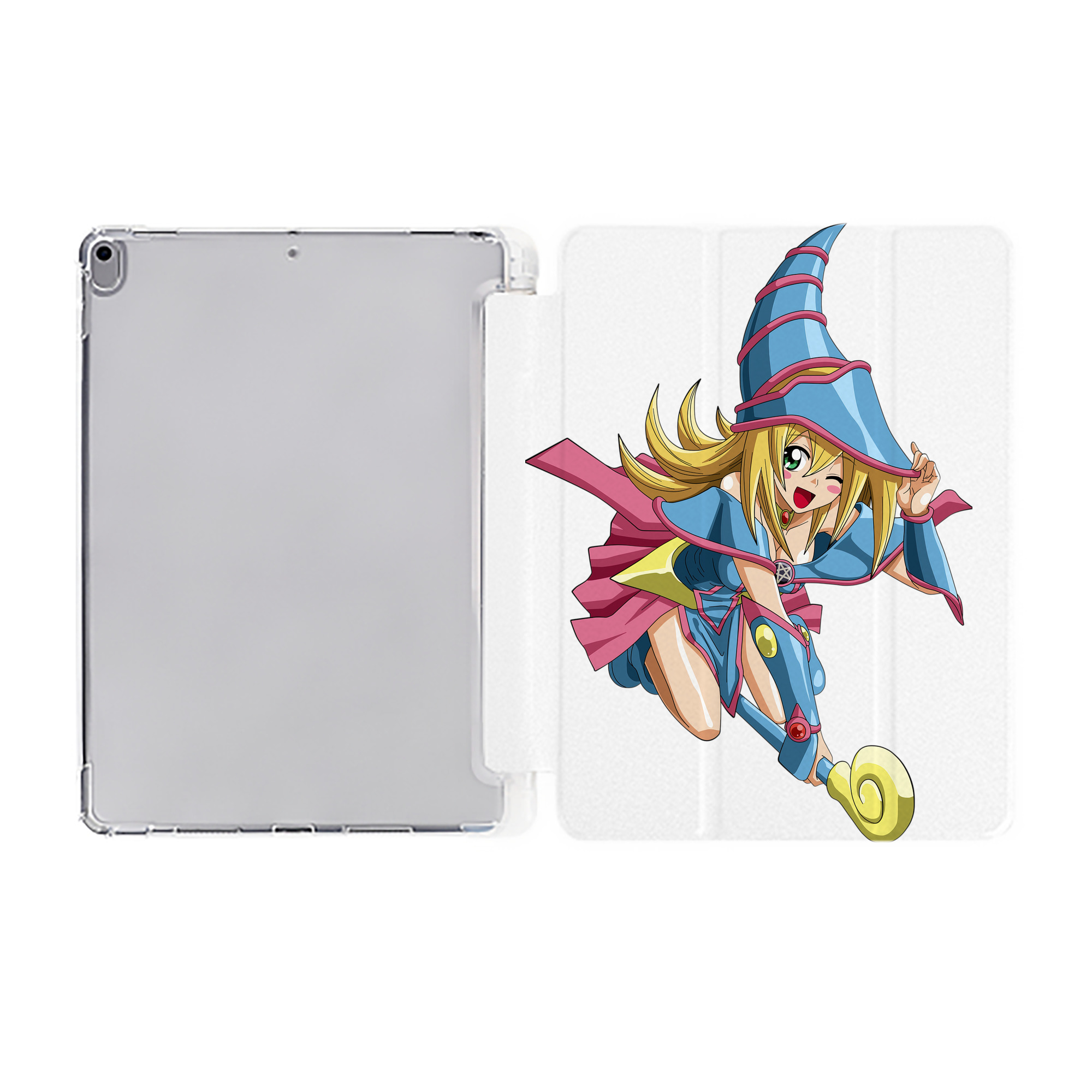 （画像用） 遊☆戯☆王 Yu-Gi-Oh! IPad ケース ペン収納付き 三つ折りスタンド PUレザー×シリコン 対応機種9.5/10.5/10.9インチ
